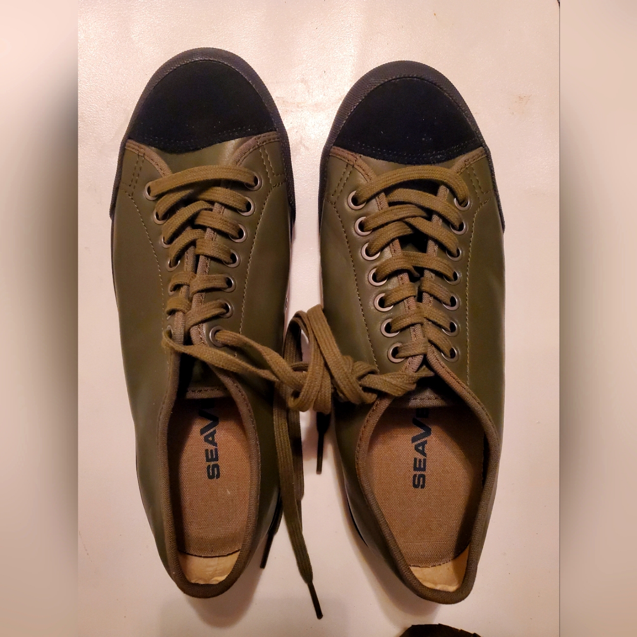 Brand New Seavees Mens Size 7 Army Green Issue 0861